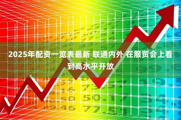 2025年配资一览表最新 联通内外 在服贸会上看到高水平开放