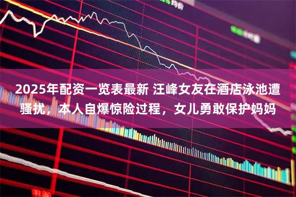 2025年配资一览表最新 汪峰女友在酒店泳池遭骚扰，本人自爆惊险过程，女儿勇敢保护妈妈