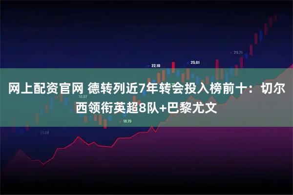 网上配资官网 德转列近7年转会投入榜前十：切尔西领衔英超8队+巴黎尤文